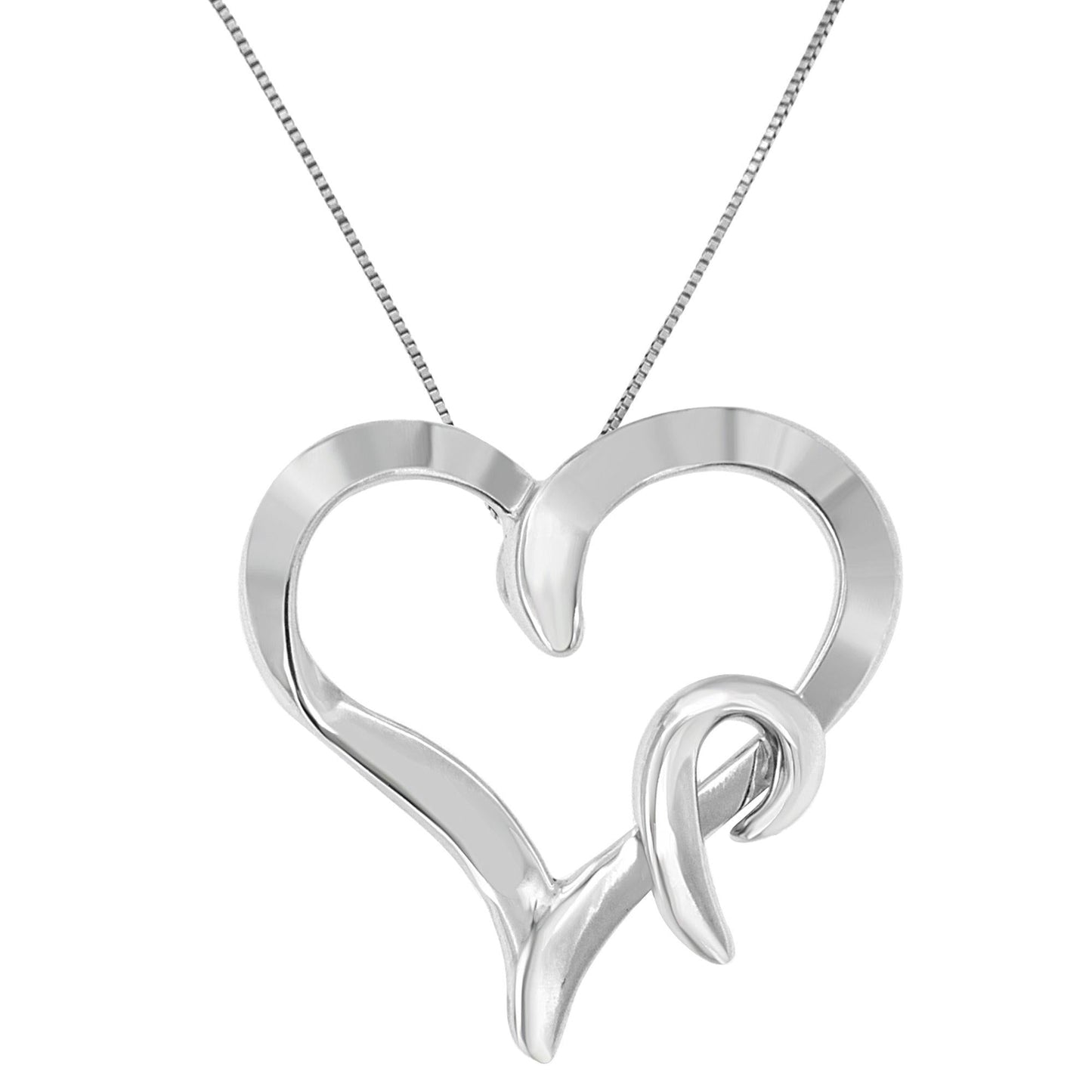 ZOLVIRE 925 Sterling Silver Heart Shaped Pendant Necklace